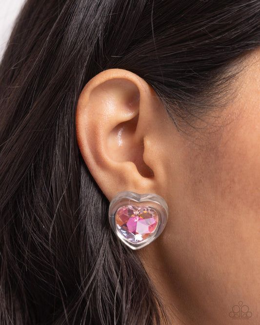 Heart-Pounding Haute Pink Earrings (Post Back)