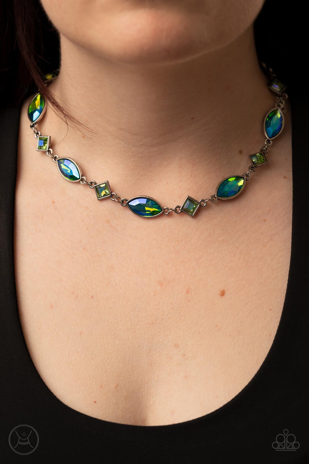 Prismatic Reinforcements Green Necklace