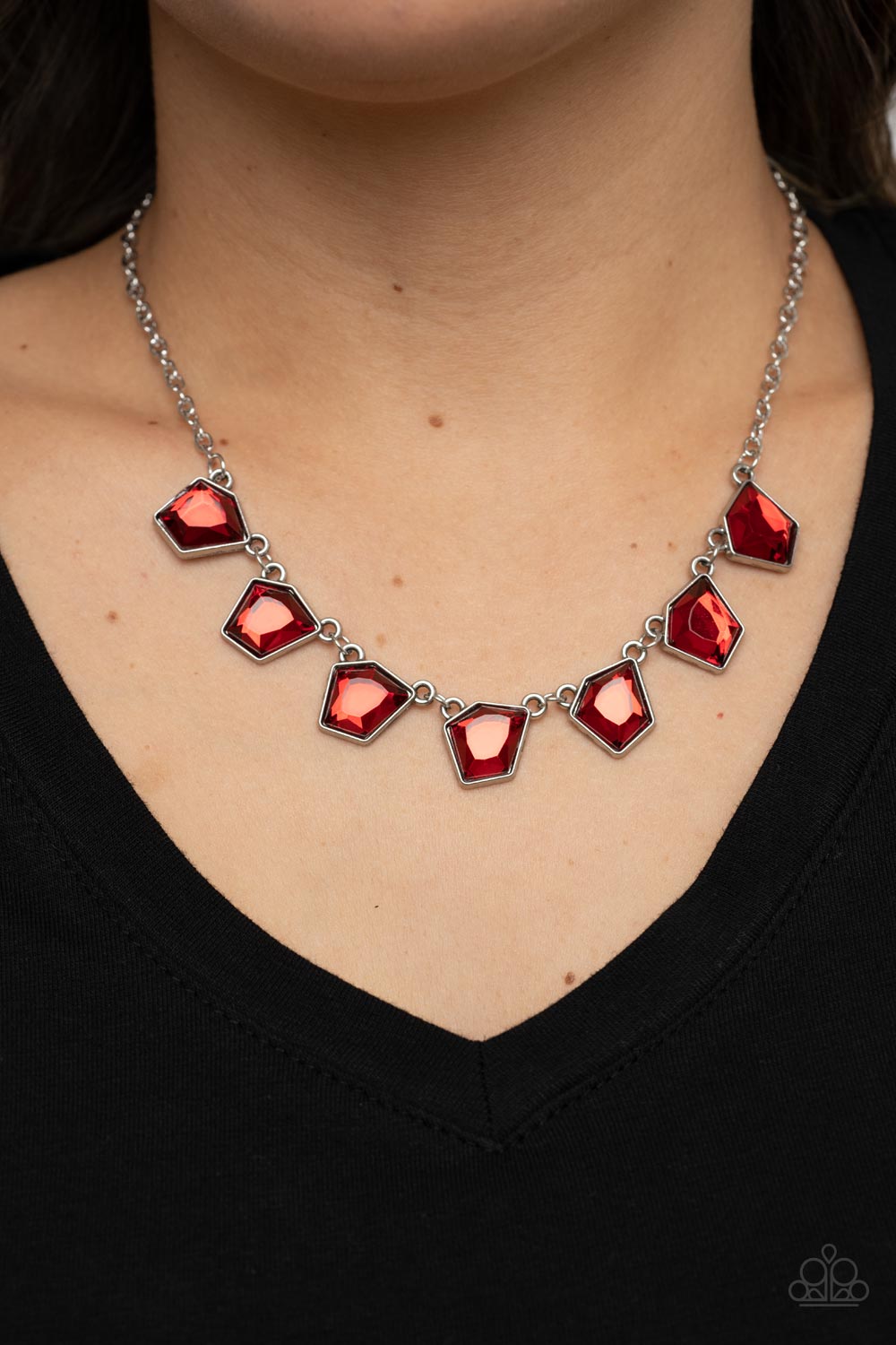 Experimental Edge Red Necklace