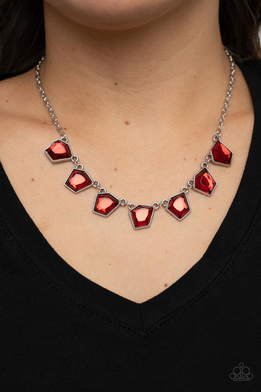 Experimental Edge Red Necklace