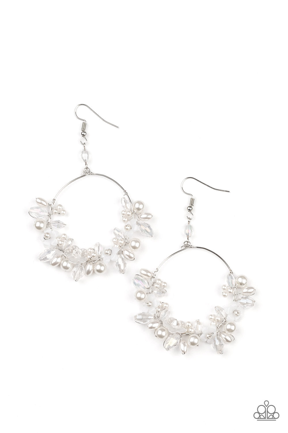 Floating Gardens White Earrings