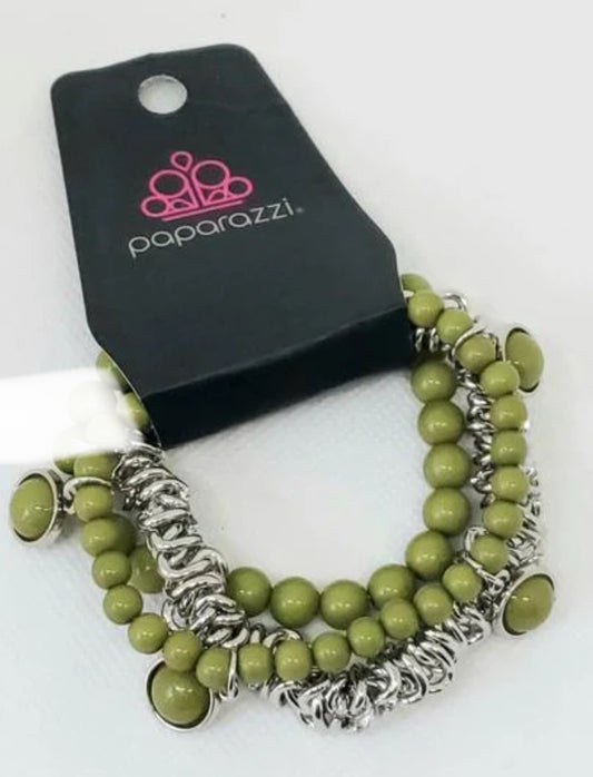Good Vibes Only Green Bracelet (Stretchy)