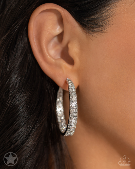 GLITZY By Association Silver Earrings (Hoops)