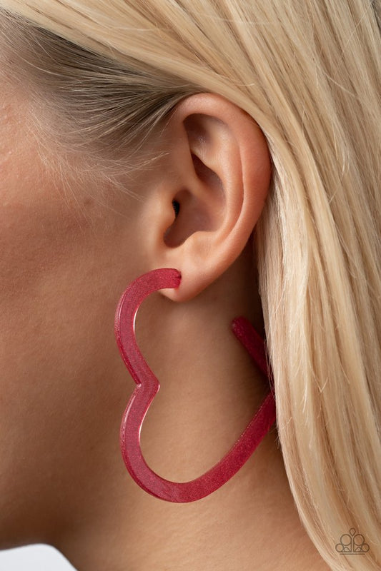 Heart-Throbbing Pink Earrings (Hoops)