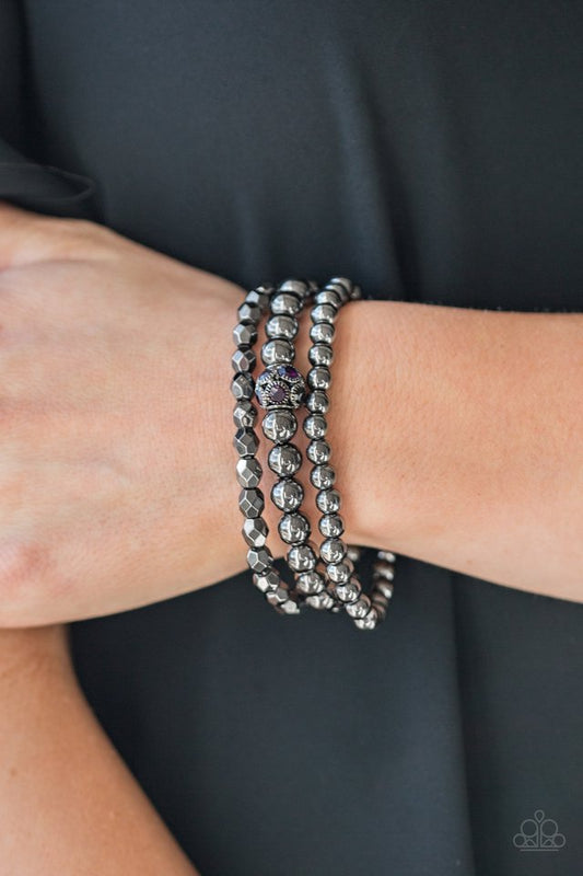 Noticeably Noir Purple Bracelet (Stretchy)