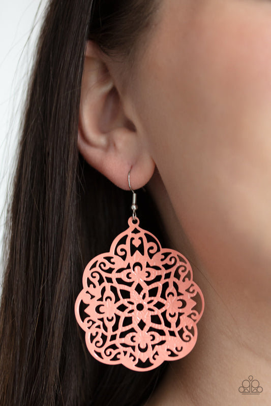 Mediterranean Eden Orange Earrings