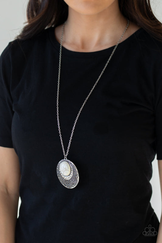 Medallion Meadow White Necklace