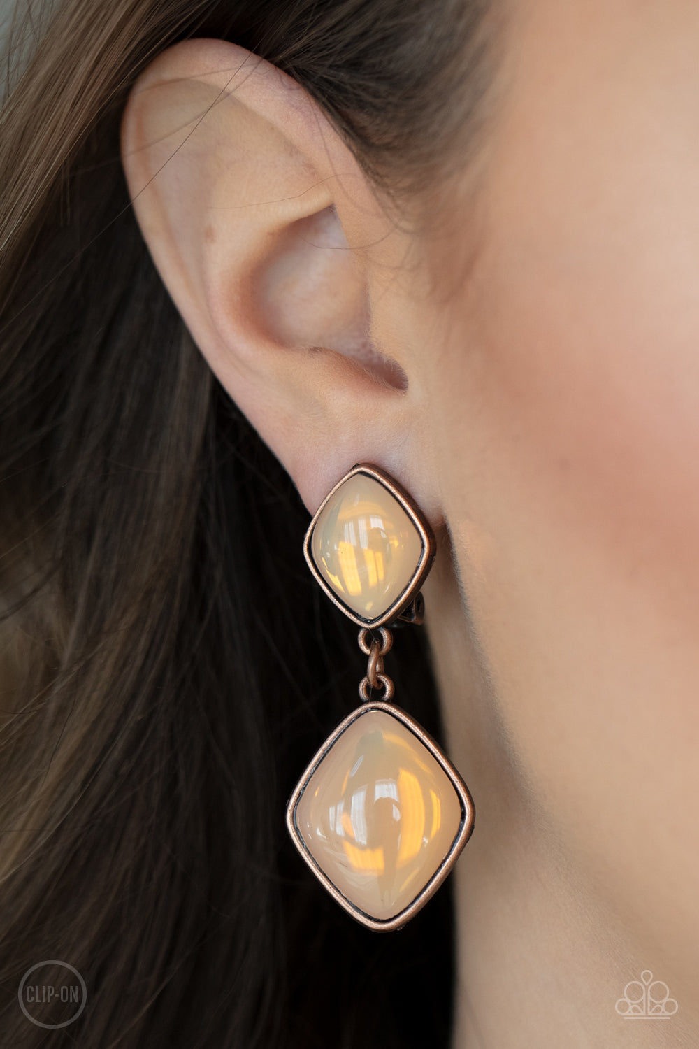 Double Dipping Diamonds Copper Earrings (Clip-On’s)