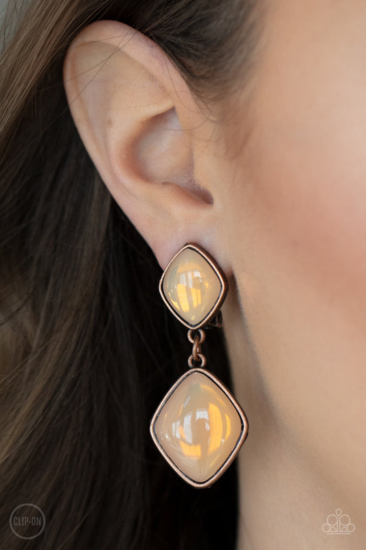 Double Dipping Diamonds Copper Earrings (Clip-On’s)