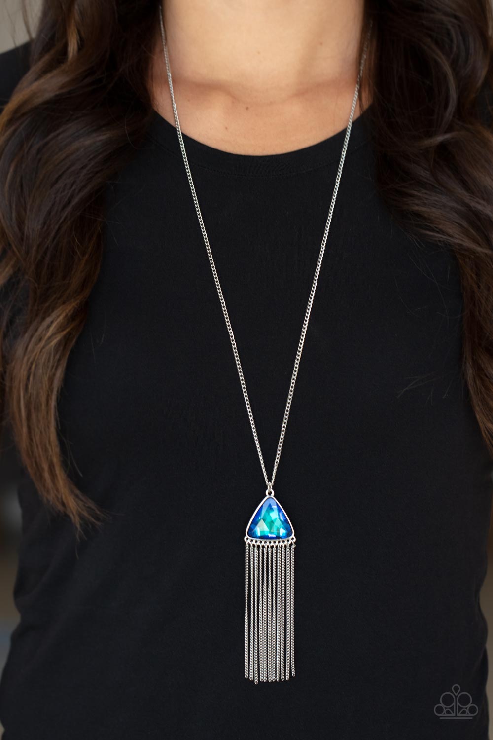 Proudly Prismatic Blue Necklace