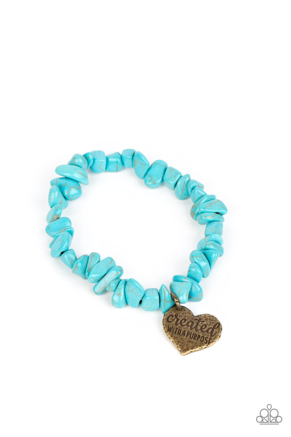 Stone-Hearted Brass Bracelet (Stretchy)