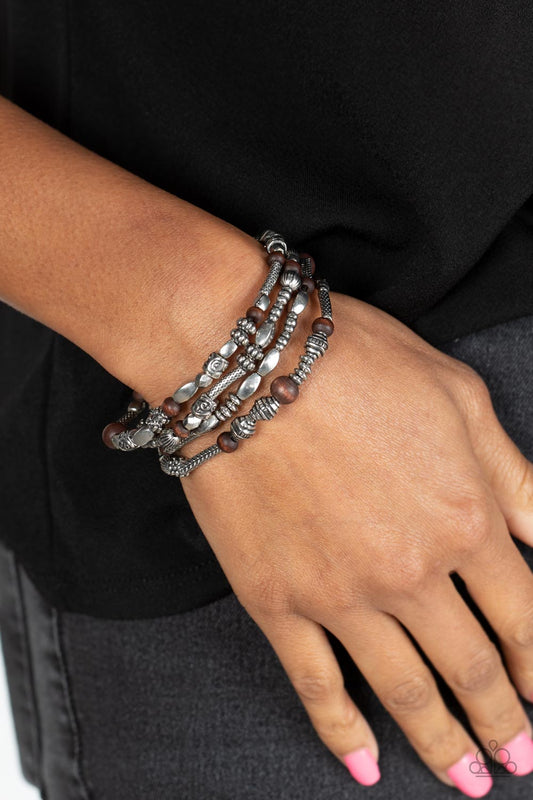 Jungle Jubilee Brown Bracelet (Stretchy)