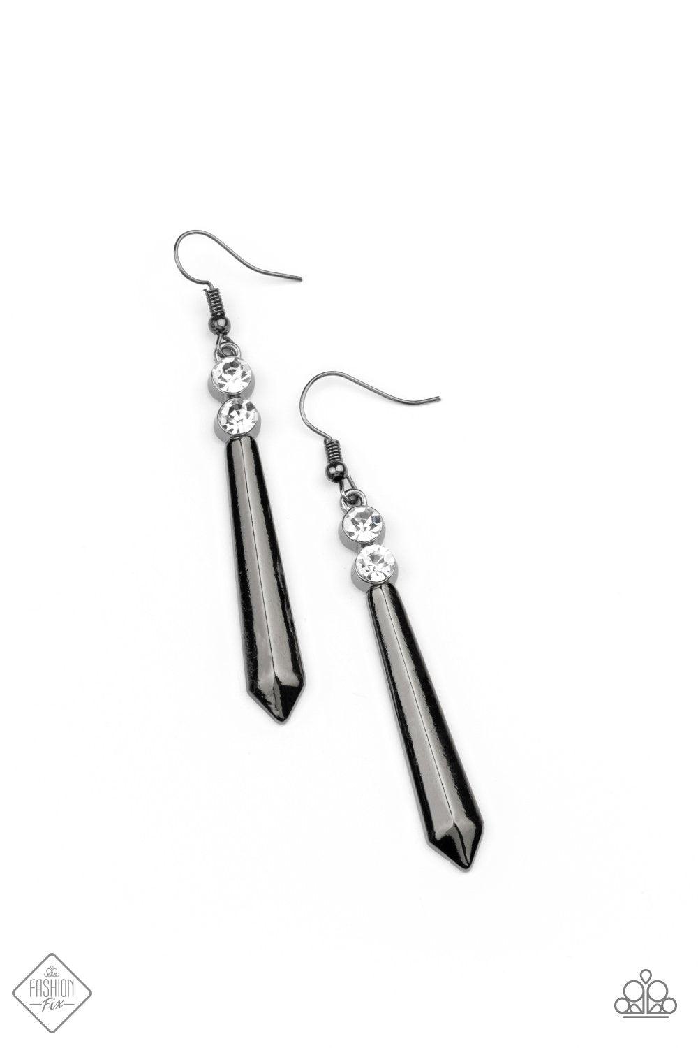 Sparkle Steam Black Earrings (Post Back)