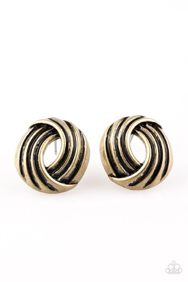 Rare Refinement Brass Earrings (Post Back)
