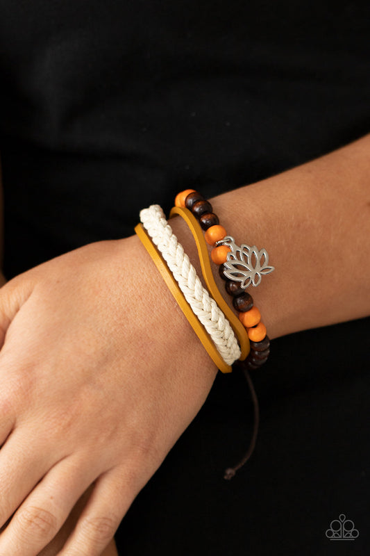 Lotus Beach Orange Urban Bracelet (Pull Cord)