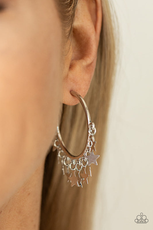 Happy Independence Silver Earrings (Hoops)