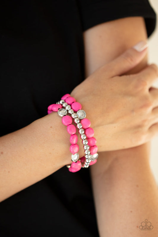 Desert Verbena Pink Bracelet (Stretchy)