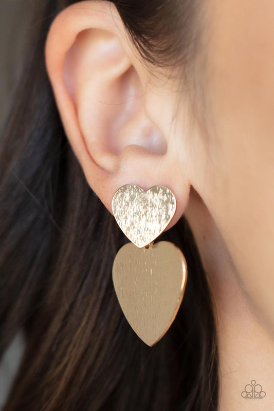 Heart-Racing Refinement Gold Earrings (Post Back)