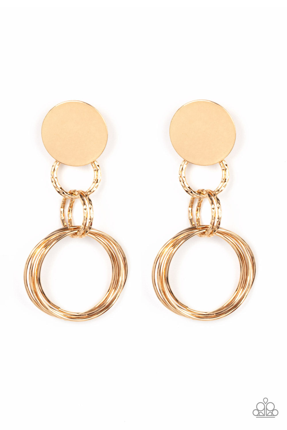 Industrialized Fashion Gold Earrings (Post Back)