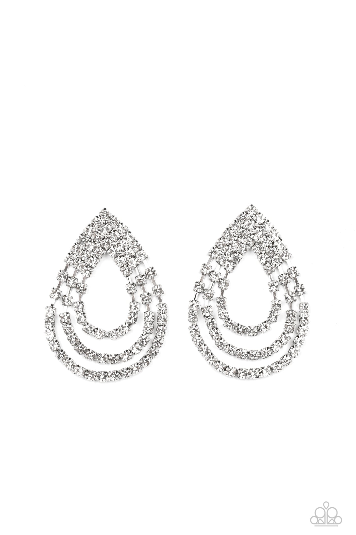 Take a POWER Stance White Earrings (Post Back)