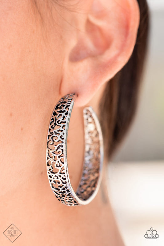 Garden For Two Silver Earrings (Hoops)