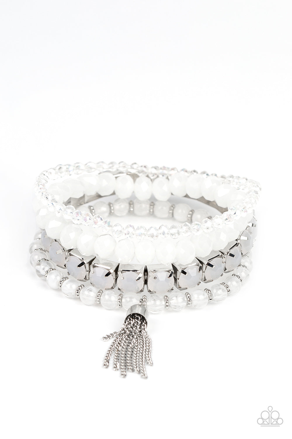 Day Trip Trinket White Bracelet (Stretchy)