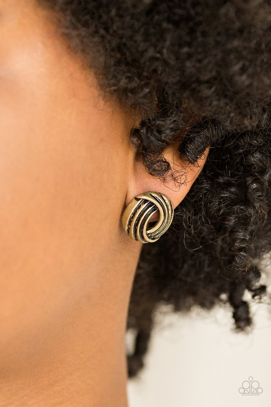 Rare Refinement Brass Earrings (Post Back)