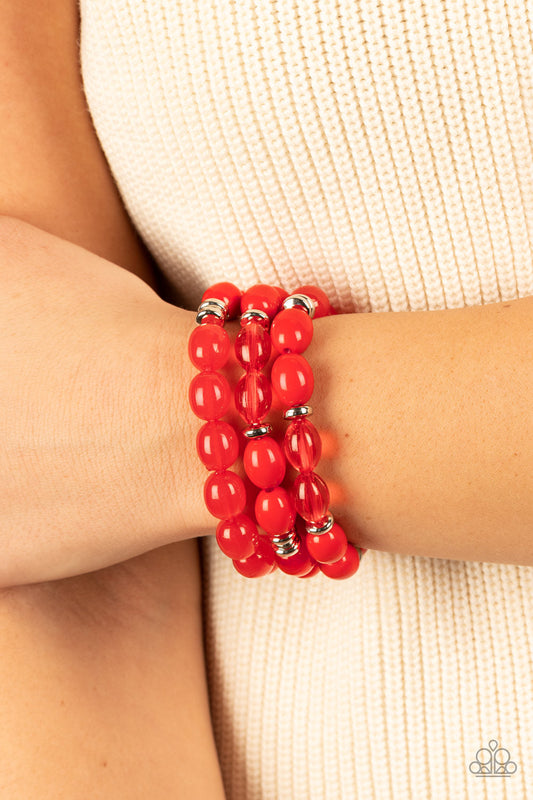 Coastal Coastin’ Red Bracelet (Stretchy)