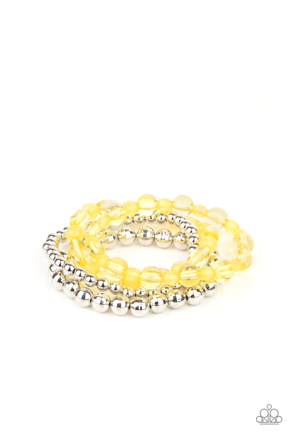 Delightfully Disco Yellow Bracelet (Stretchy)