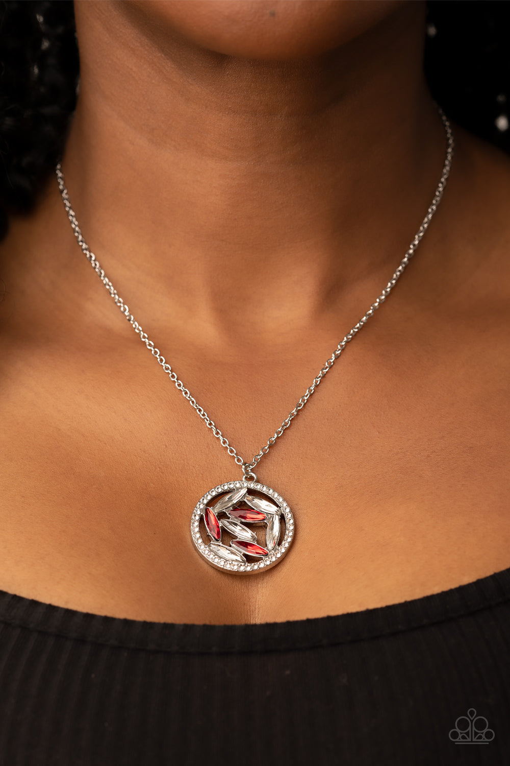 Head Spinning Sparkle Red Necklace