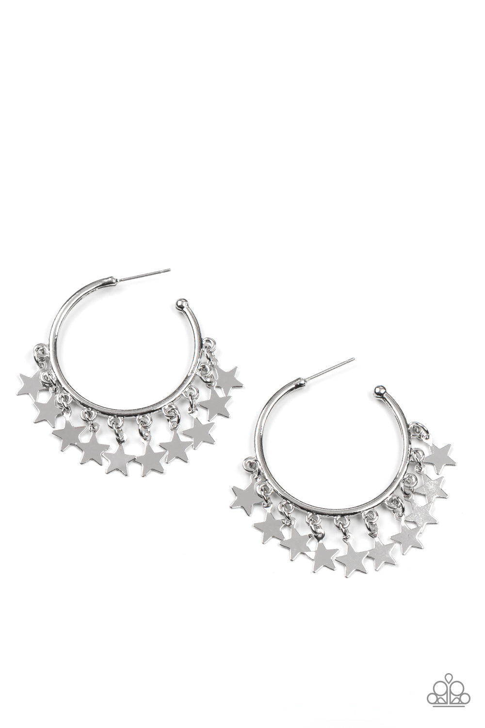 Happy Independence Silver Earrings (Hoops)