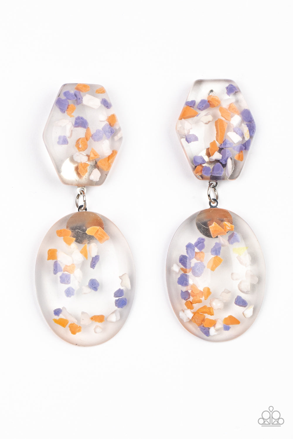 Flaky Fashion Orange Earrings (Post Back)