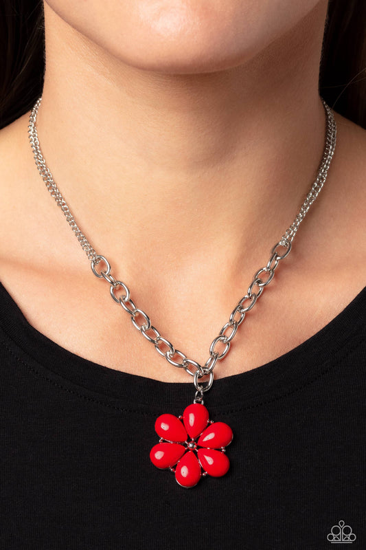 Dazzling Dahlia Red Necklace