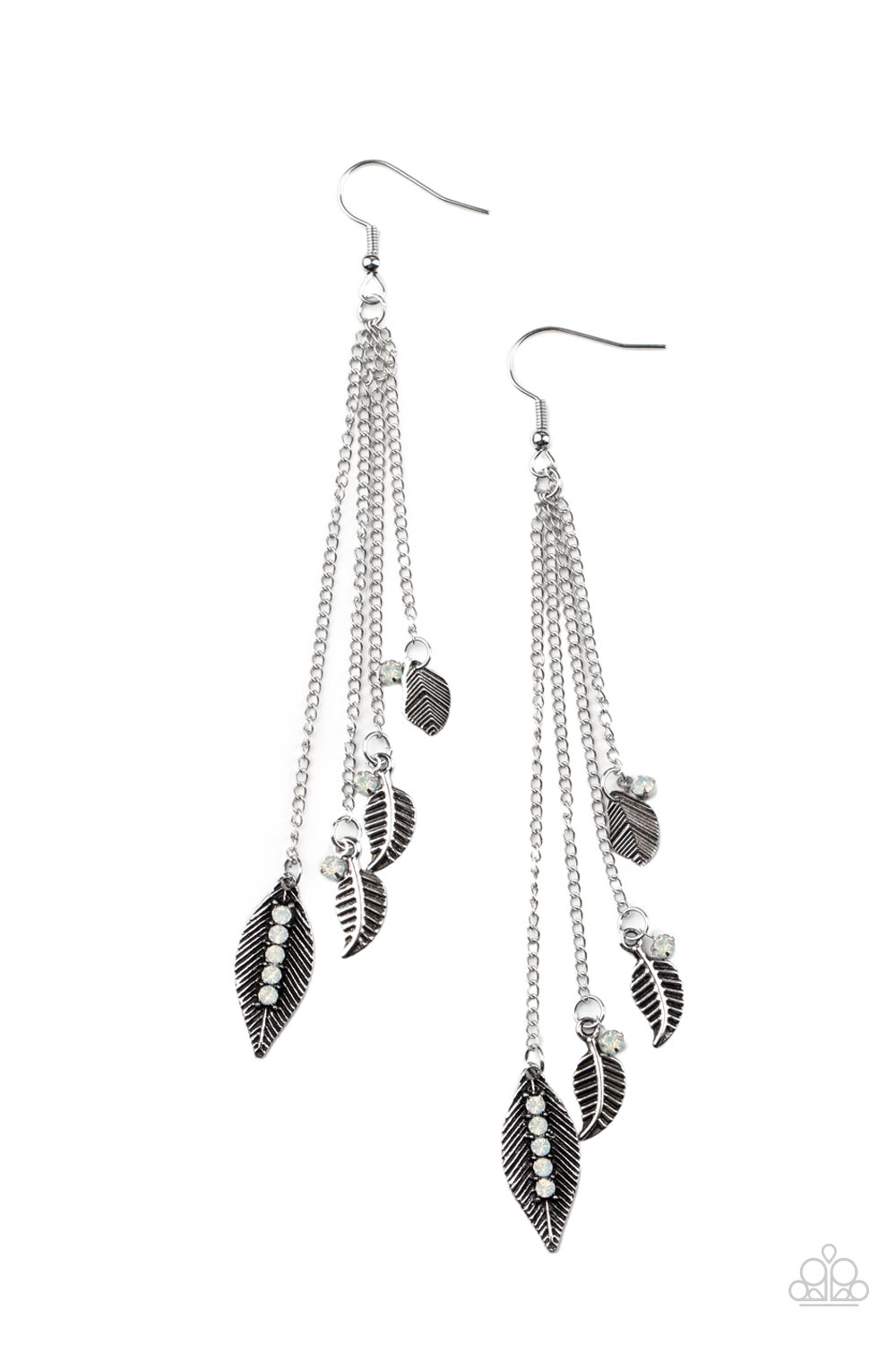 Chiming Leaflets White Earrings