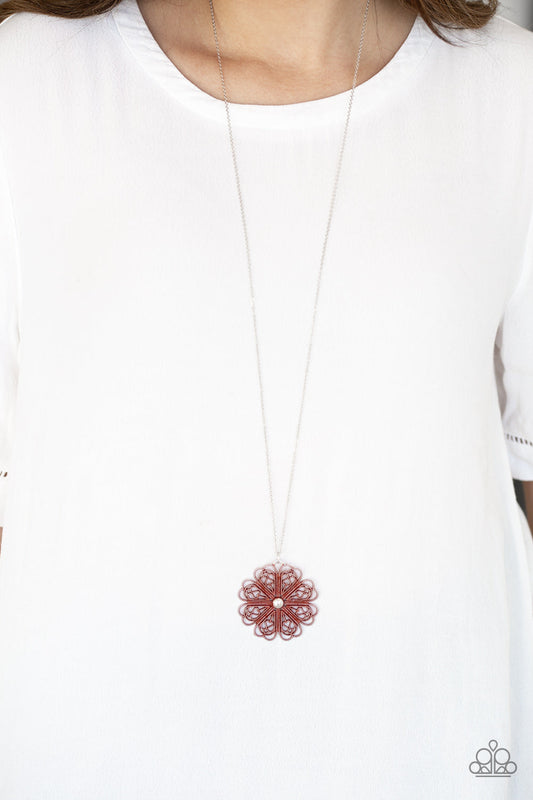 Spin Your Pinwheels Red Necklace