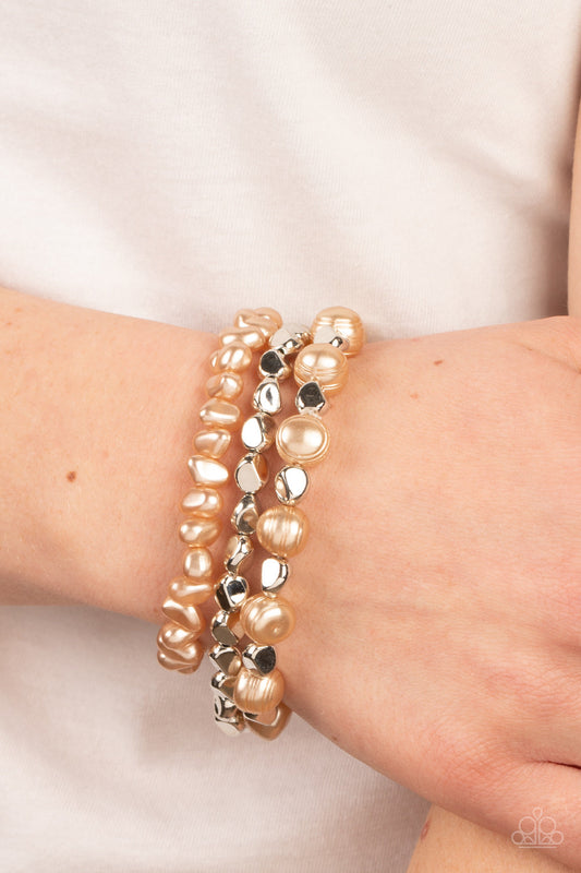Shoreside Soirée Brown Bracelet (Stretchy)