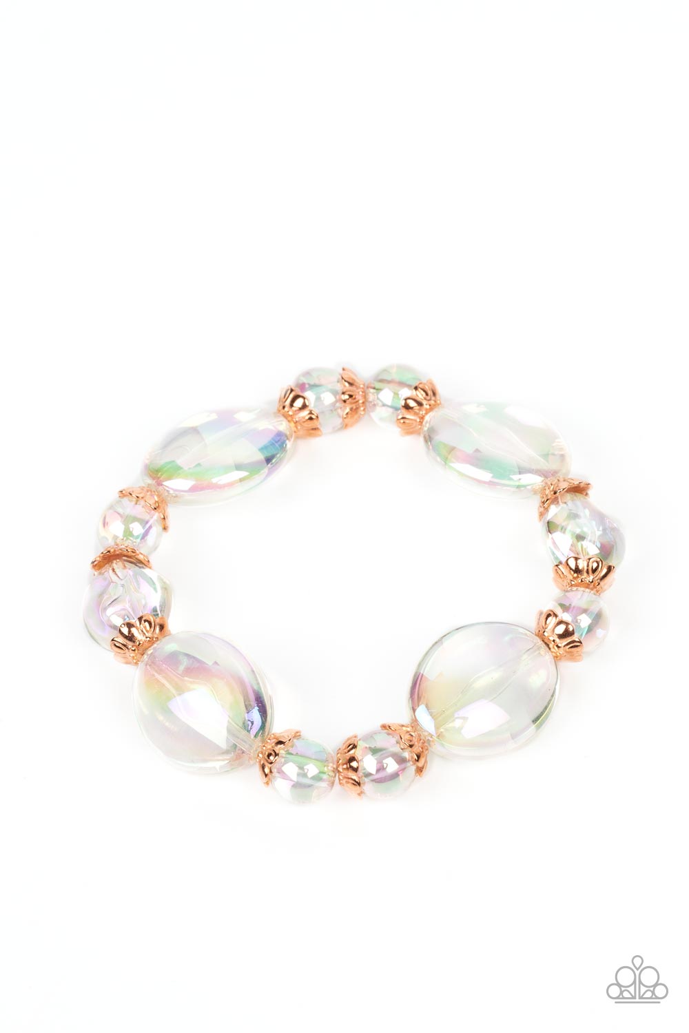 Iridescent Illusion Copper Bracelet (Stretchy)