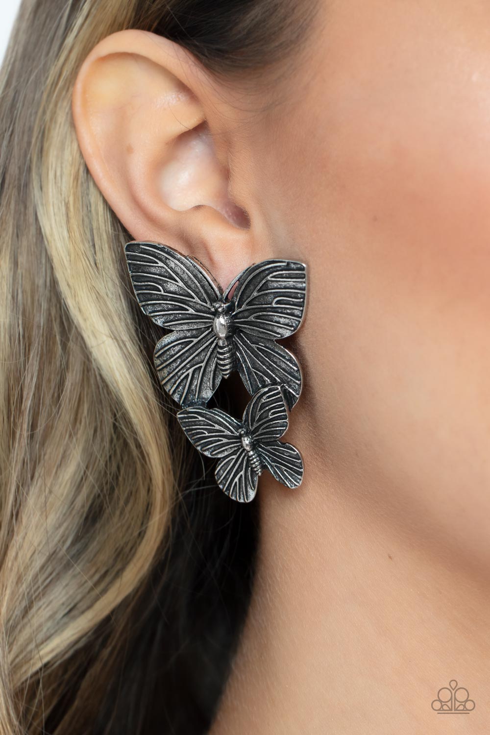 Blushing Butterflies Silver Earrings (Post Back)