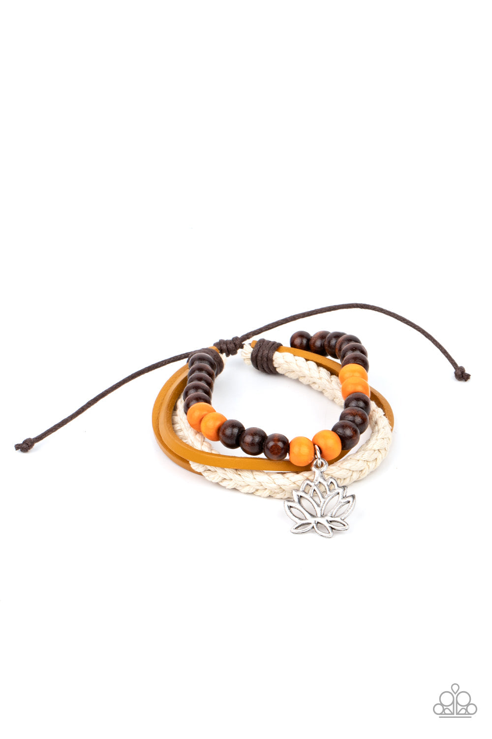 Lotus Beach Orange Urban Bracelet (Pull Cord)
