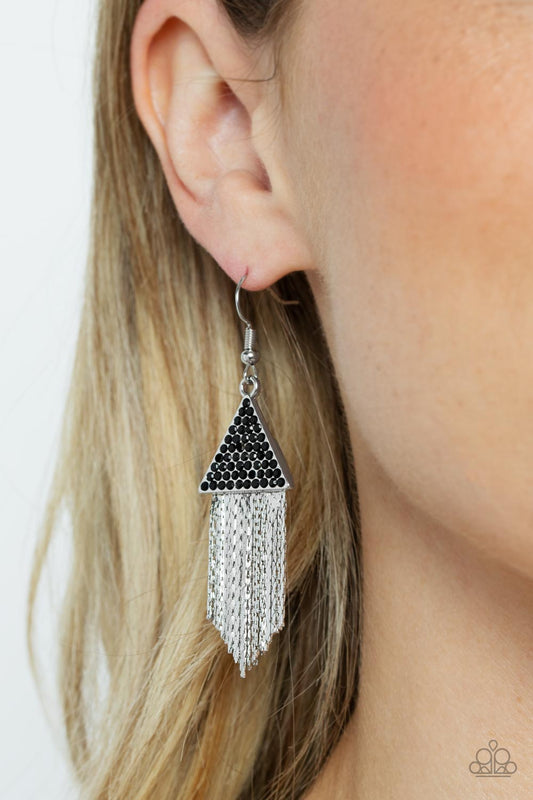 Pyramid SHEEN Black Earrings