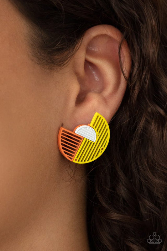 It’s Just An Expression Yellow Earrings (Post Back)