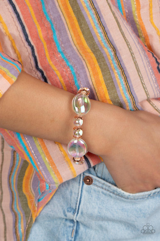 Iridescent Illusion Copper Bracelet (Stretchy)